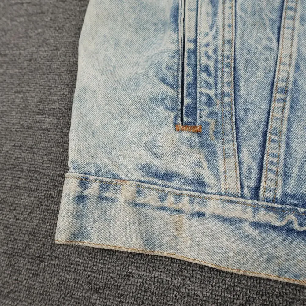 Vintage Levi's Vest Mens Large Light Blue Denim Cutoff Trucker Biker USA 80s